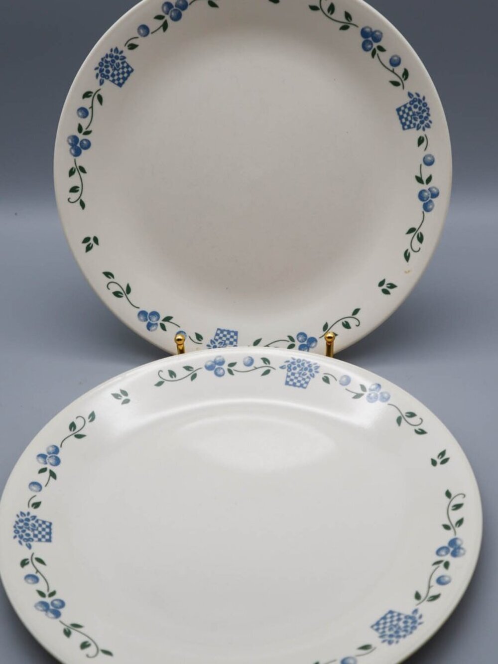 2 Corning Corelle Blueberry Bouquet Dinner Plates 10 1/4" Diameter Cottagecore